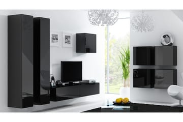 Vasil TV-möbelset 260x40x180 cm - Svart/Vit - Möbler - Tv möbel & mediamöbel - TV-möbelset