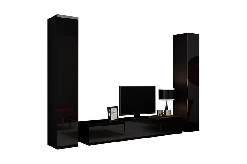 Vasil TV-möbelset 260x40x180 cm - Svart/Vit - Möbler - Tv möbel & mediamöbel - TV-möbelset