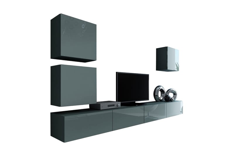 Vasil TV-möbelset 280x40x180 cm - Grå - Möbler - Tv möbel & mediamöbel - TV-möbelset