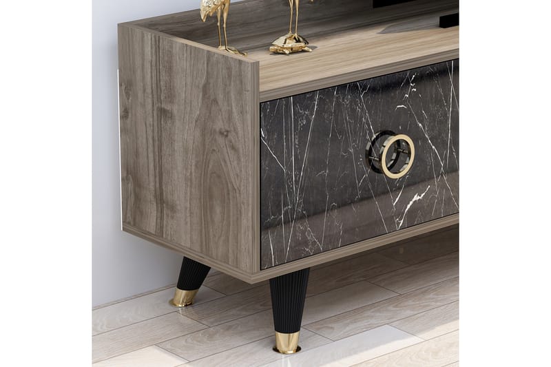 Velimel Tv-möbelset 180 cm - Natur/Svart - Möbler - Tv möbel & mediamöbel - TV-möbelset
