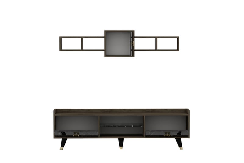 Velimel Tv-möbelset 180 cm - Natur/Svart - Möbler - Tv möbel & mediamöbel - TV-möbelset