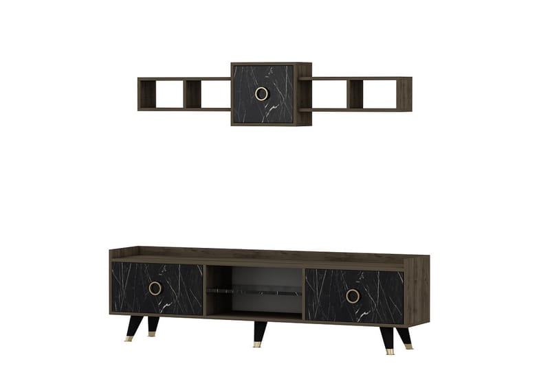 Velimel Tv-möbelset 180 cm - Natur/Svart - Möbler - Tv möbel & mediamöbel - TV-möbelset