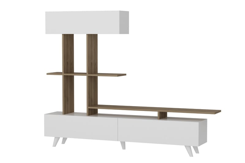 Violena Mediaförvaring - Vit/Valnöt - Möbler - Tv möbel & mediamöbel - TV-möbelset
