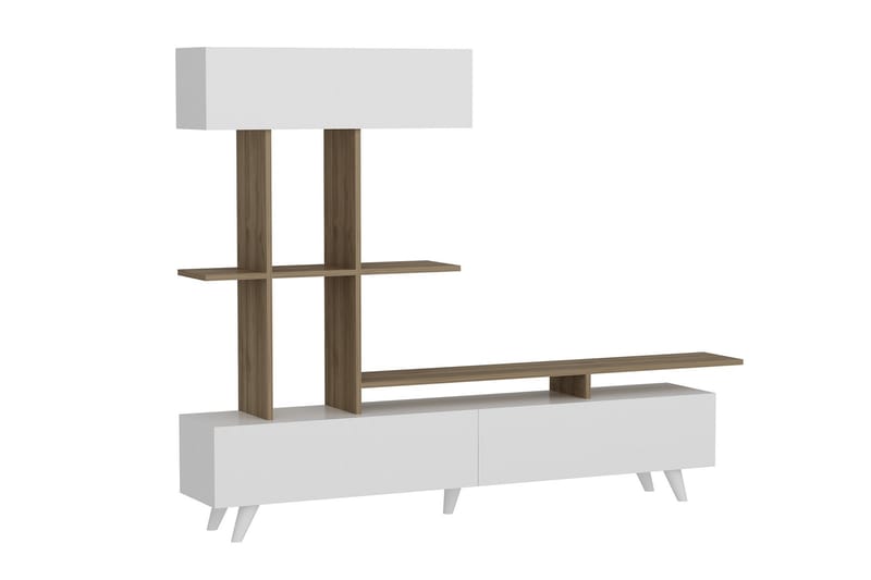 Violena Mediaförvaring - Vit/Valnöt - Möbler - Tv möbel & mediamöbel - TV-möbelset