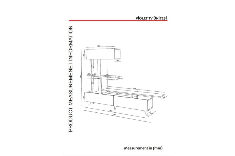 Violena Mediaförvaring - Vit/Valnöt - Möbler - Tv möbel & mediamöbel - TV-möbelset