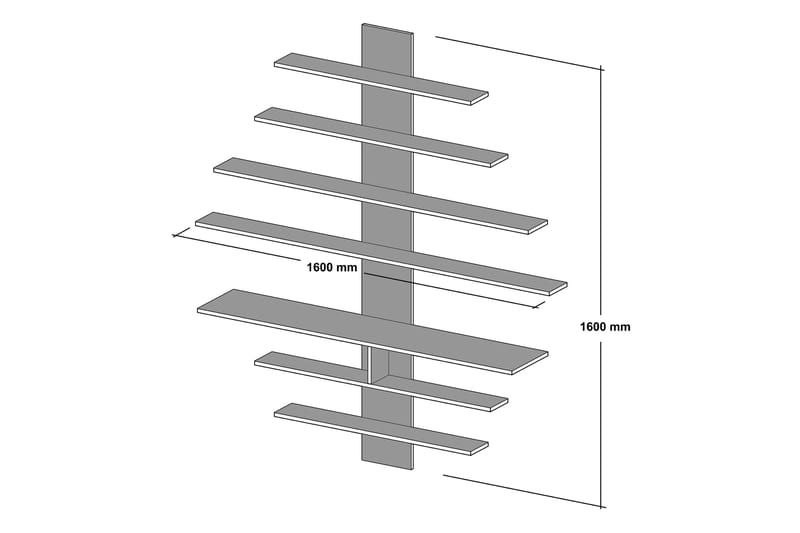 Zebrai Vägghylla för Mediaförvaring - Vit/Valnöt - Möbler - Tv möbel & mediamöbel - TV-möbelset