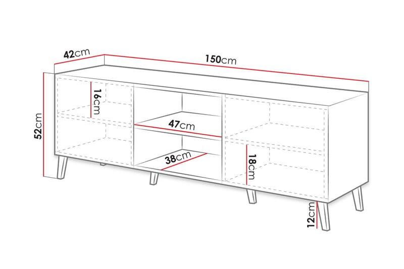 Beto Tv-skåp 150 cm - Vit - Möbler - Tv möbel & mediamöbel - TV skåp