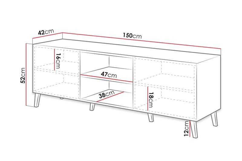 Beto Tv-skåp 150 cm - Vit - TV skåp