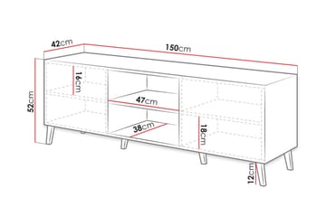 Beto Tv-skåp 150 cm - Vit - Möbler - Tv möbel & mediamöbel - TV bänk & mediabänk