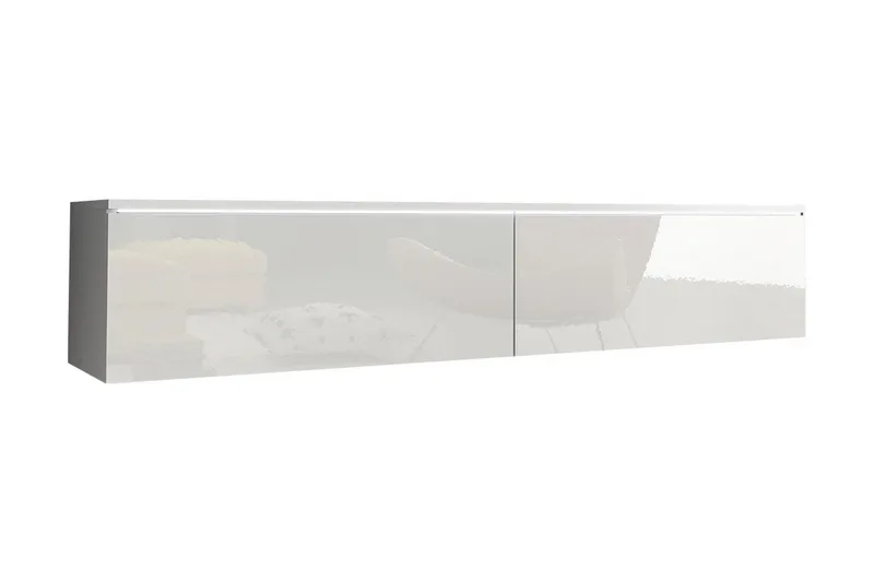 Cuguen TV-bänk 140 cm LED-belysning - Vit/Vit LED - Möbler - Tv möbel & mediamöbel - TV bänk & mediabänk
