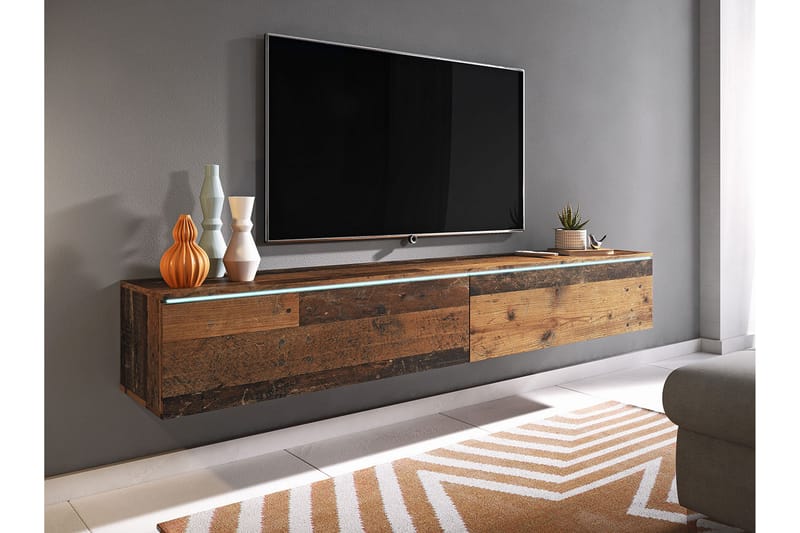 Cuguen Tv-skåp 180 cm Vit LED - Natur - Möbler - Tv möbel & mediamöbel - TV skåp