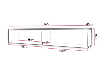 Cuguen Tv-skåp 180 cm - Vit/Grå - Möbler - Tv möbel & mediamöbel - TV bänk & mediabänk