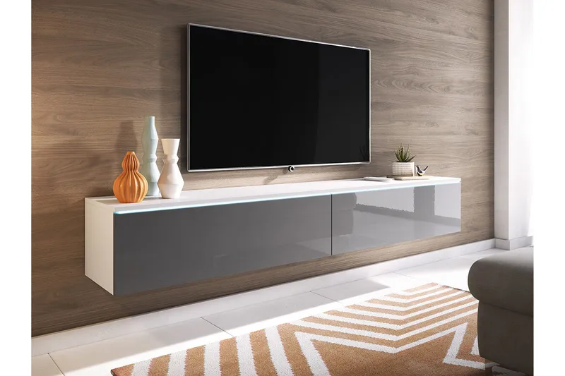 Cuguen Tv-skåp 180 cm - Vit/Grå - Möbler - Tv möbel & mediamöbel - TV skåp