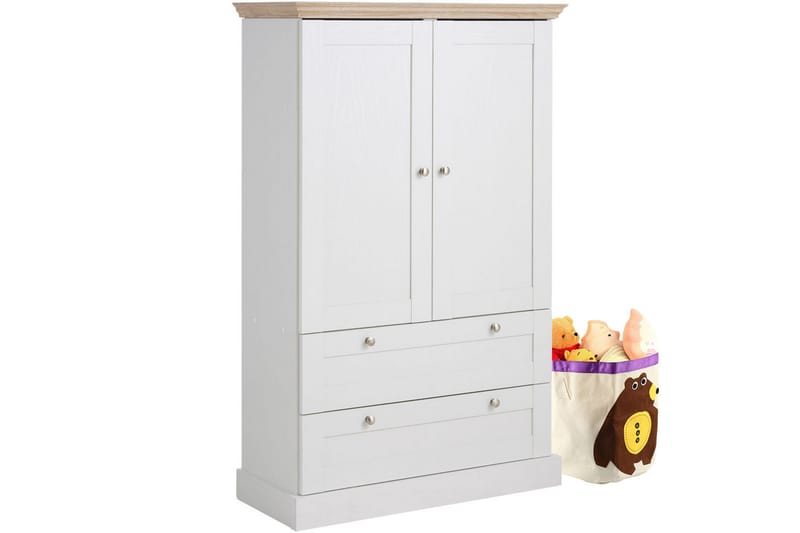 Dareia Garderob 85 cm - Vit/Brun - Förvaring - Klädförvaring - Garderob & garderobssystem - Klädskåp & fristående garderob