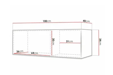 Dunvegan Vägghängd Tv Bänk 100 cm med Förvaring i Målat Trä - Vit - Möbler - Tv möbel & mediamöbel - TV bänk & mediabänk