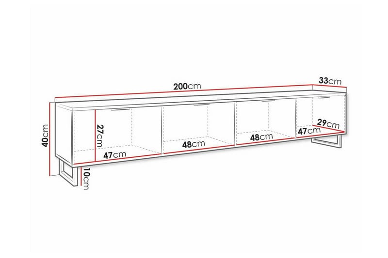 Galbally Tv-skåp 200 cm - Brun - Möbler - Tv möbel & mediamöbel - TV skåp