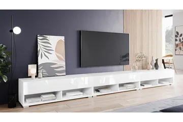 Galbally Vägghängd Tv Bänk 300 cm med Förvaring i Målat Trä - Vit - Möbler - Tv möbel & mediamöbel - TV bänk & mediabänk