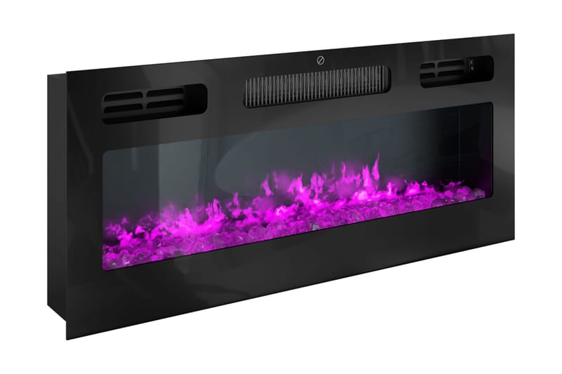 Glenndale Tv bänk med Förvaring + LED kamin + Belysning 190 - Svart - Möbler - Tv möbel & mediamöbel - TV skåp