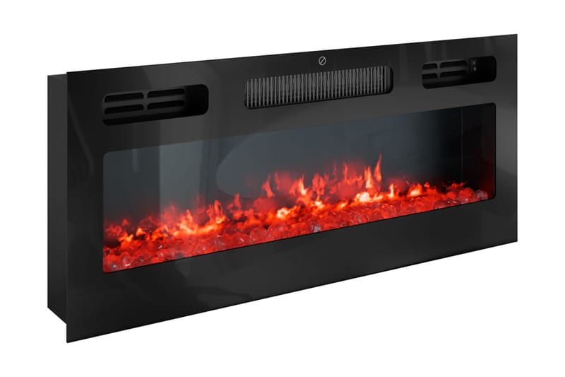 Glenndale Tv bänk med Förvaring + LED kamin + Belysning 190 - Svart - Möbler - Tv möbel & mediamöbel - TV bänk & mediabänk