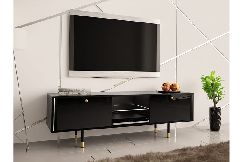 Glenndale Tv-skåp 160 cm - Svart - Möbler - Tv möbel & mediamöbel - TV skåp