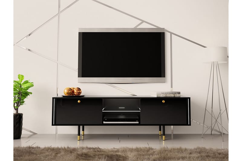 Glenndale Tv-skåp 160 cm - Svart - Möbler - Tv möbel & mediamöbel - TV skåp