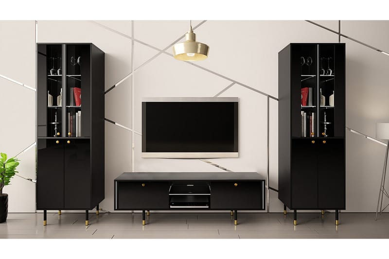Glenndale Tv-skåp 160 cm - Svart - Möbler - Tv möbel & mediamöbel - TV skåp