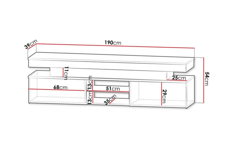 Glenndale Tv-skåp 190 cm - Svart - Möbler - Tv möbel & mediamöbel - TV skåp