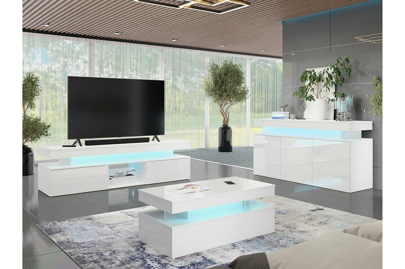 Glenndale Tv-skåp 190 cm - Vit - Möbler - Tv möbel & mediamöbel - TV skåp
