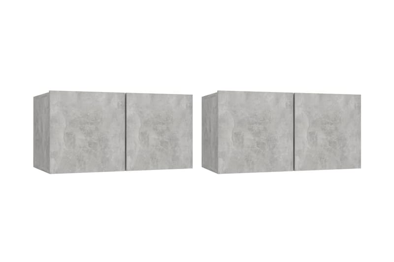Hängande TV-skåp 2 st betonggrå 60x30x30 cm - Grå - Möbler - Tv möbel & mediamöbel - TV skåp