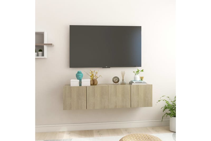 Hängande TV-skåp 2 st sonoma-ek 60x30x30 cm - Brun - Möbler - Tv möbel & mediamöbel - TV skåp