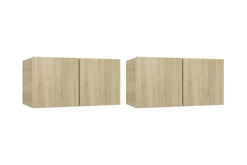 Hängande TV-skåp 2 st sonoma-ek 60x30x30 cm - Brun - Möbler - Tv möbel & mediamöbel - TV skåp