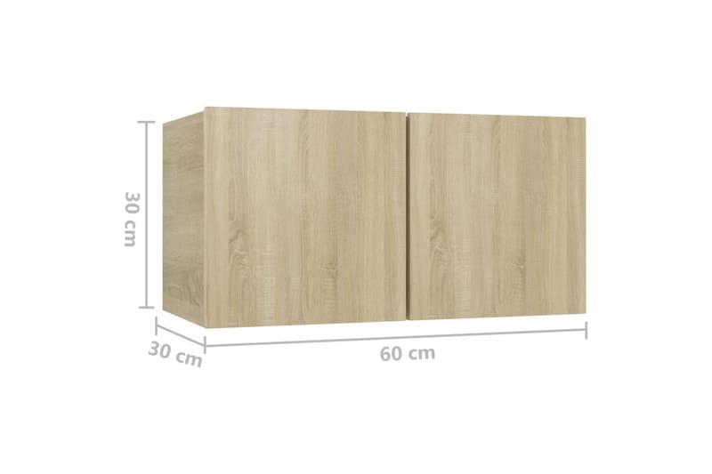 Hängande TV-skåp 2 st sonoma-ek 60x30x30 cm - Brun - Möbler - Tv möbel & mediamöbel - TV skåp
