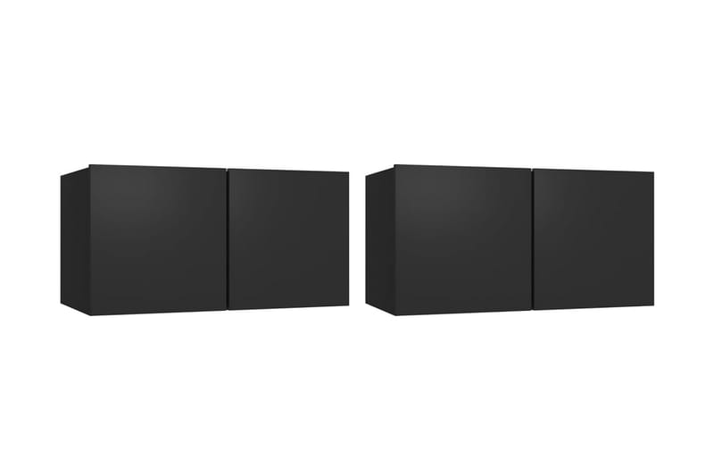 Hängande TV-skåp 2 st svart 60x30x30 cm - Svart - Möbler - Tv möbel & mediamöbel - TV skåp