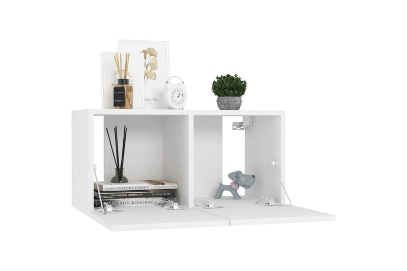 Hängande TV-skåp 2 st vit 60x30x30 cm - Vit - Möbler - Tv möbel & mediamöbel - TV skåp
