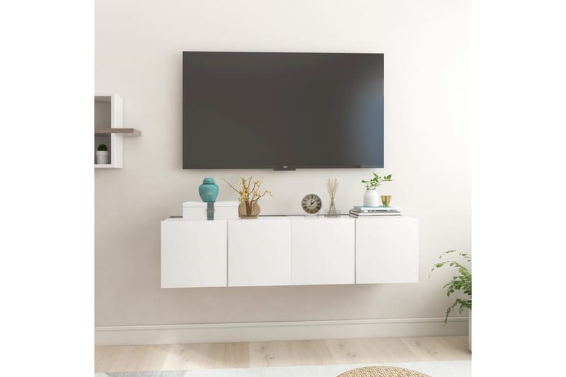 Hängande TV-skåp 2 st vit 60x30x30 cm - Vit - Möbler - Tv möbel & mediamöbel - TV skåp