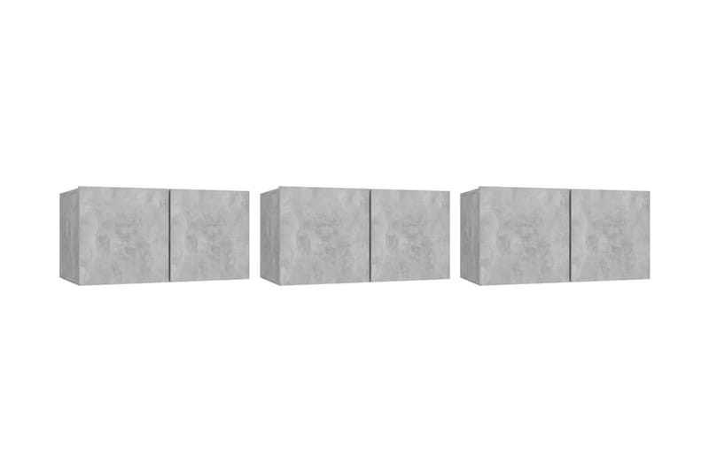 Hängande TV-skåp 3 st betonggrå 60x30x30 cm - Grå - Möbler - Tv möbel & mediamöbel - TV skåp