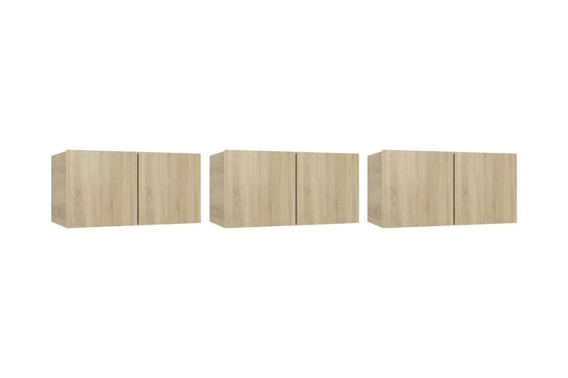 Hängande TV-skåp 3 st sonoma-ek 60x30x30 cm - Brun - Möbler - Tv möbel & mediamöbel - TV skåp