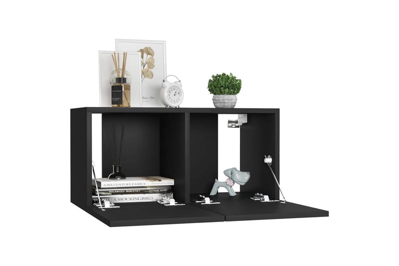 Hängande TV-skåp 3 st svart 60x30x30 cm - Svart - Möbler - Tv möbel & mediamöbel - TV skåp