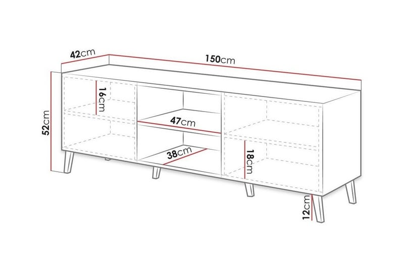 Juniskär Tv-skåp 150 cm - Svart - Möbler - Tv möbel & mediamöbel - TV skåp