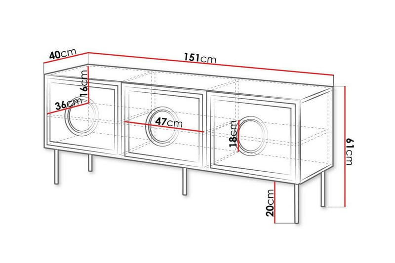 Juniskär Tv-skåp 151 cm - Svart - Möbler - Tv möbel & mediamöbel - TV skåp