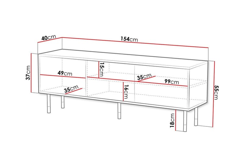 Juniskär Tv-skåp 154 cm - Svart - Möbler - Tv möbel & mediamöbel - TV skåp
