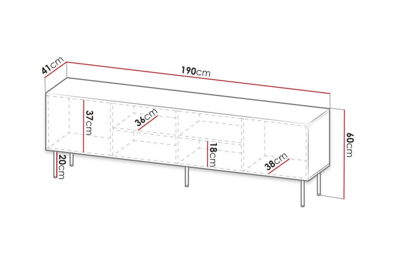 Juniskär Tv-skåp 190 cm - Svart - Möbler - Tv möbel & mediamöbel - TV skåp
