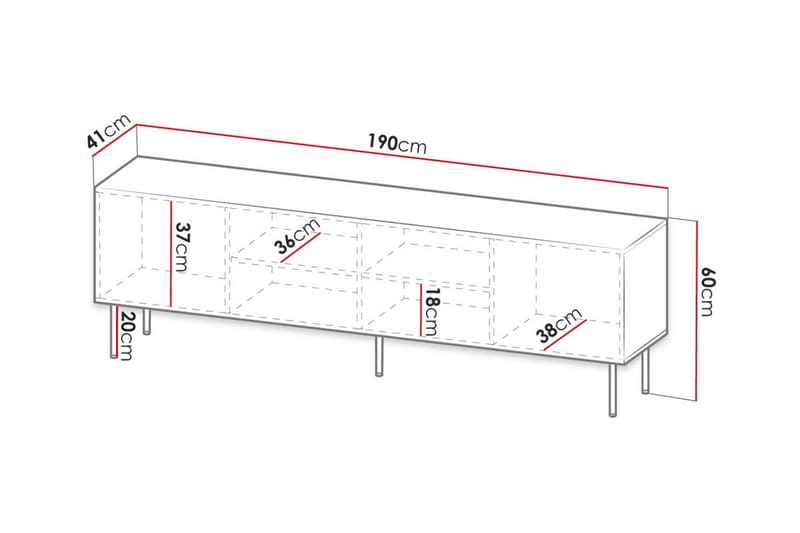 Juniskär Tv-skåp 190 cm - Svart - Möbler - Tv möbel & mediamöbel - TV skåp