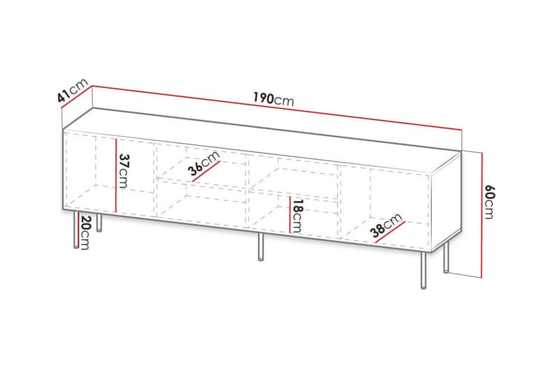 Juniskär Tv-skåp 190 cm - Vit - Möbler - Tv möbel & mediamöbel - TV skåp