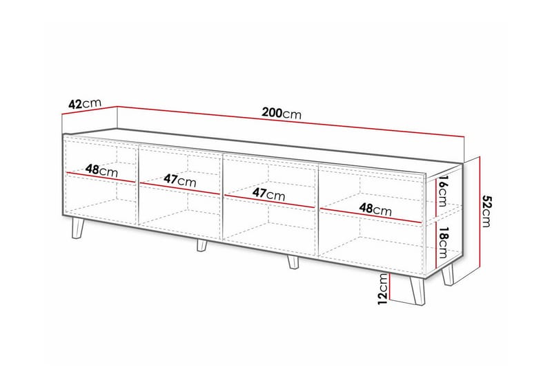Juniskär Tv-skåp 200 cm - Vit - Möbler - Tv möbel & mediamöbel - TV skåp