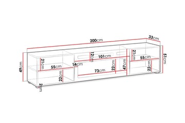 Juniskär Tv-skåp 200 cm - Vit - Möbler - Tv möbel & mediamöbel - TV bänk & mediabänk