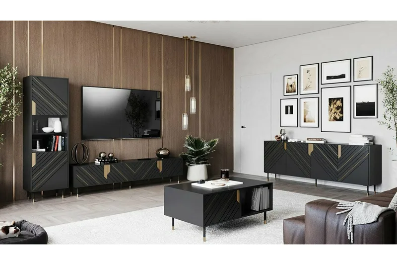 Juniskär Tv-skåp 204 cm - Svart - Möbler - Tv möbel & mediamöbel - TV skåp