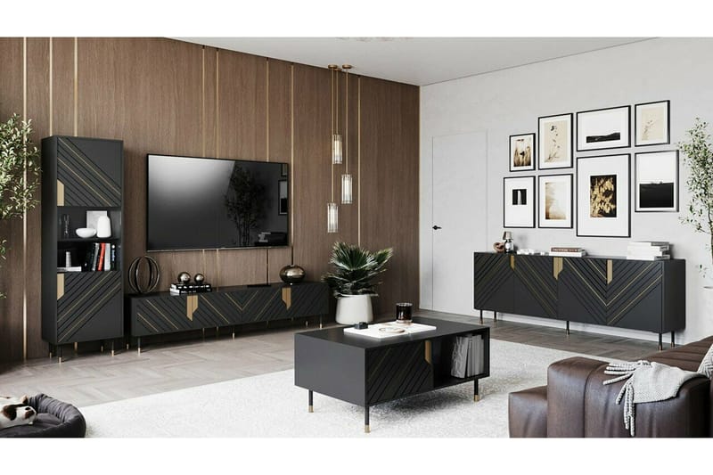 Juniskär Tv-skåp 204 cm - Svart - Möbler - Tv möbel & mediamöbel - TV skåp