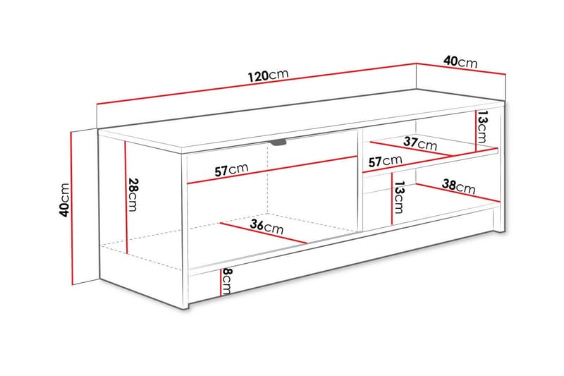 Kintore Tv-skåp 120 cm - Svart - Möbler - Tv möbel & mediamöbel - TV skåp