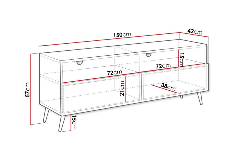 Kintore Tv-skåp 150 cm - Svart - Möbler - Tv möbel & mediamöbel - TV skåp